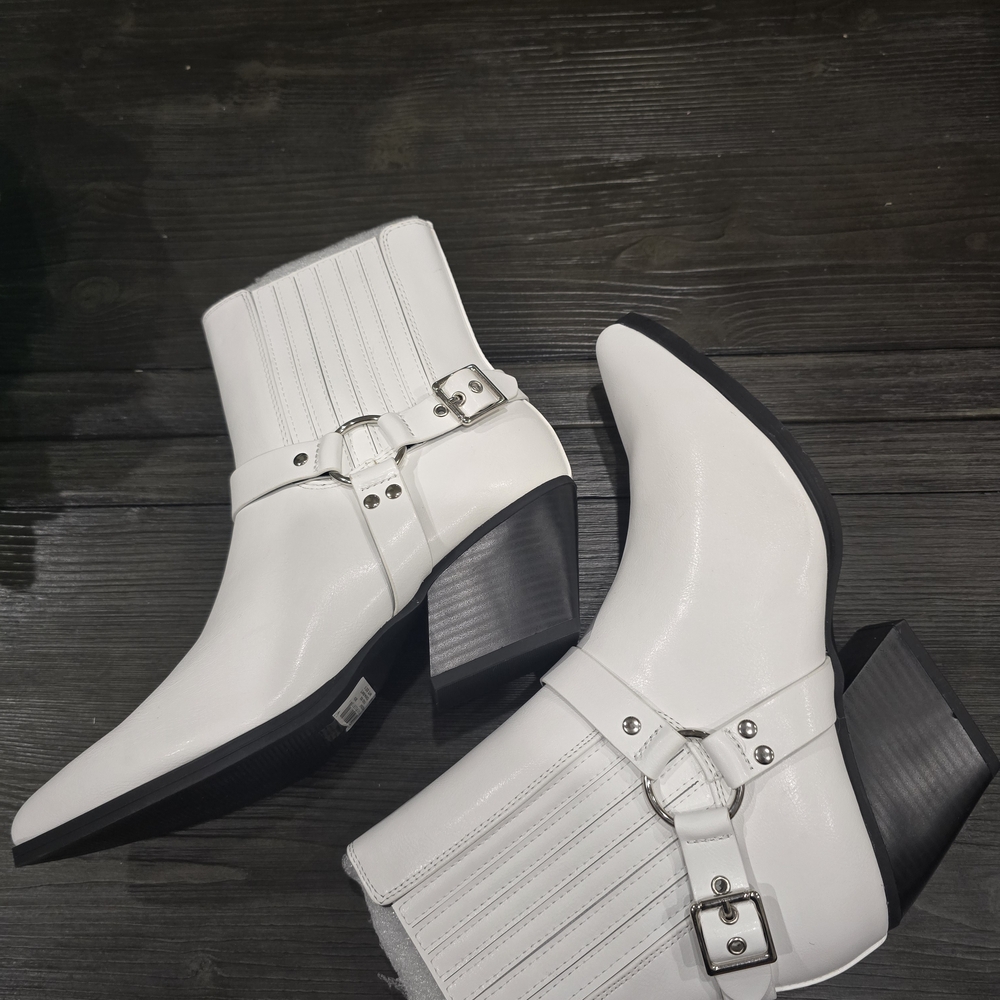 Edwin White Ankle Boots with Buckle